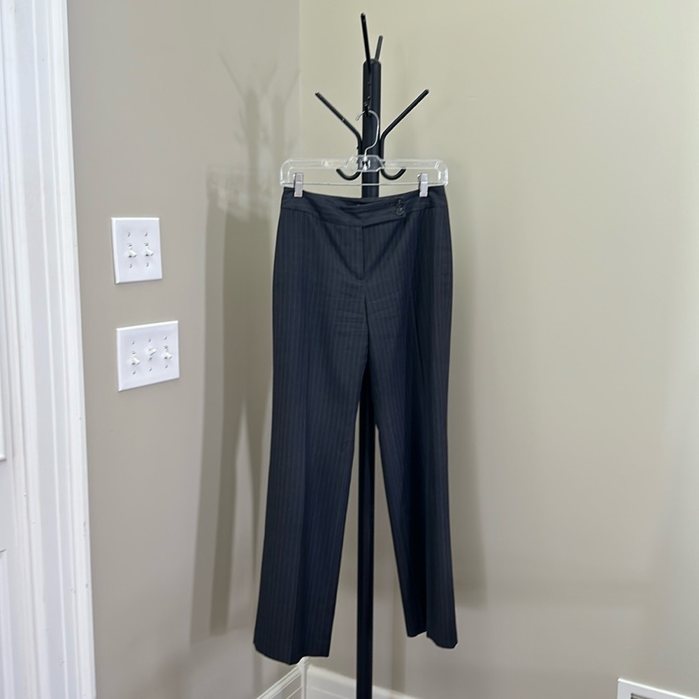 Ann Taylor Factory Black Pinstripe Wide Leg Pants